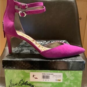 Sam Edelman Fuschia hot pink  Heels with Double Ankle Straps